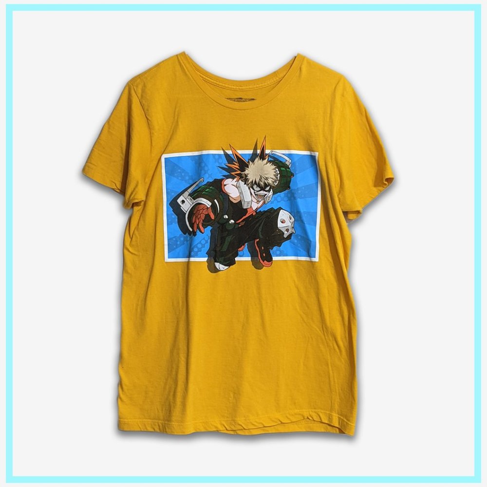 My Hero Academia Bakugo Yellow T-Shirt Medium